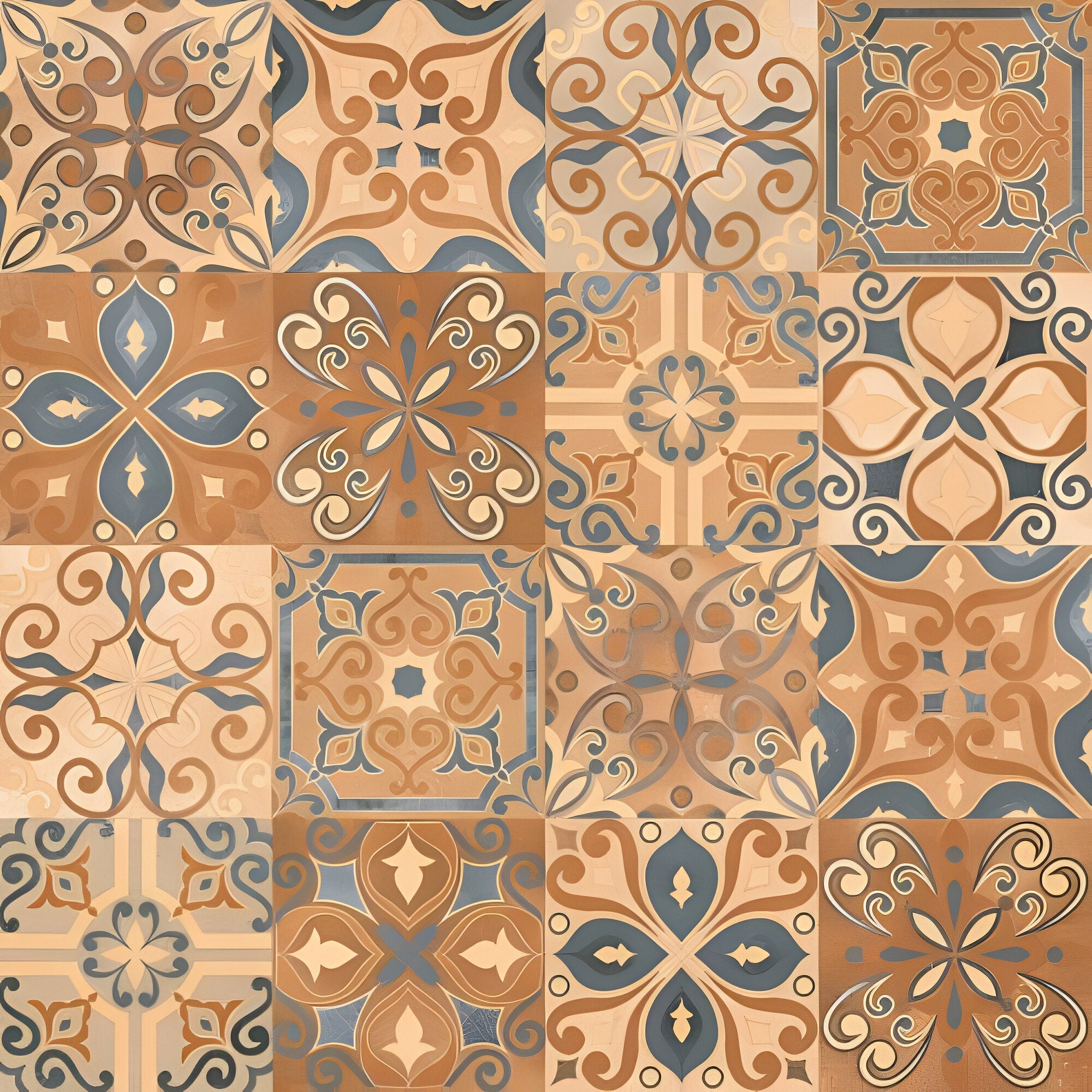 Velvete Brown Decor Moroccan Tile 16*16 Inch (B)