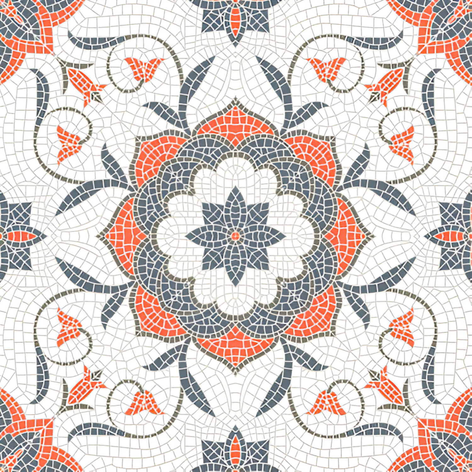 Victorian Mosaic Moroccan Ceramic Tile 24 * 24 Inch
