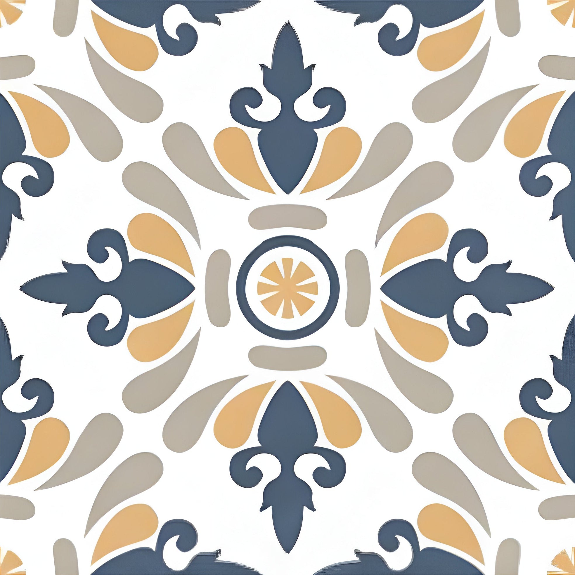 Zibrano Leaf Moroccan Vitrified Tile 8 * 8 Inch