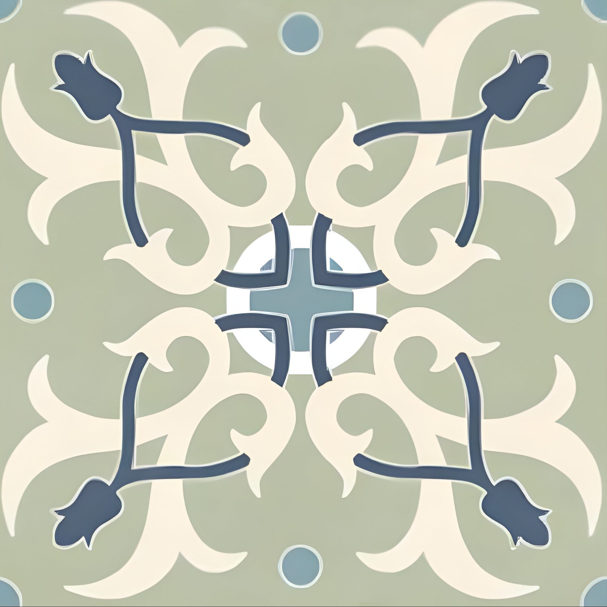 Zibrano Olive Moroccan Vitrified Tile 8 * 8 Inch