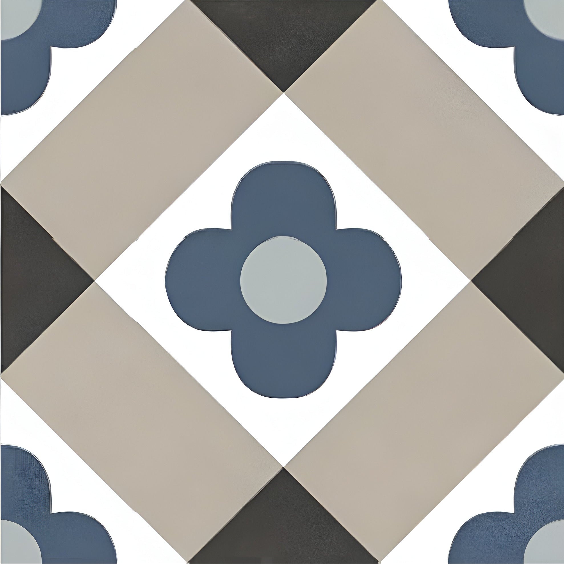 Zibrano Square Moroccan Vitrified Tile 8 * 8 Inch