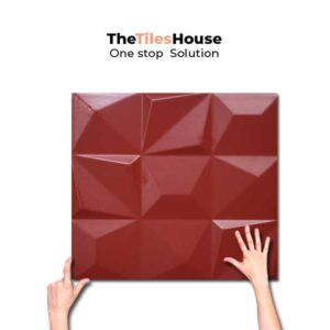 Diamond Red Ceramic Punched Tile 12*12 Inch
