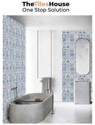 Blue flower moroccan tile