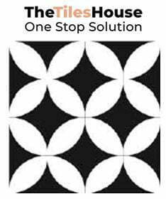 Black and White flower moroccan tile