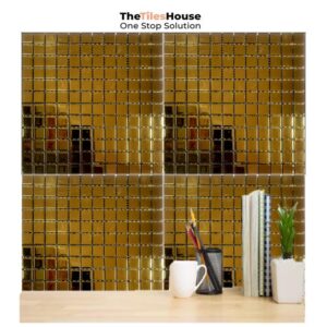 Gold Checkers Mosaic Tile 12inch * 12inch