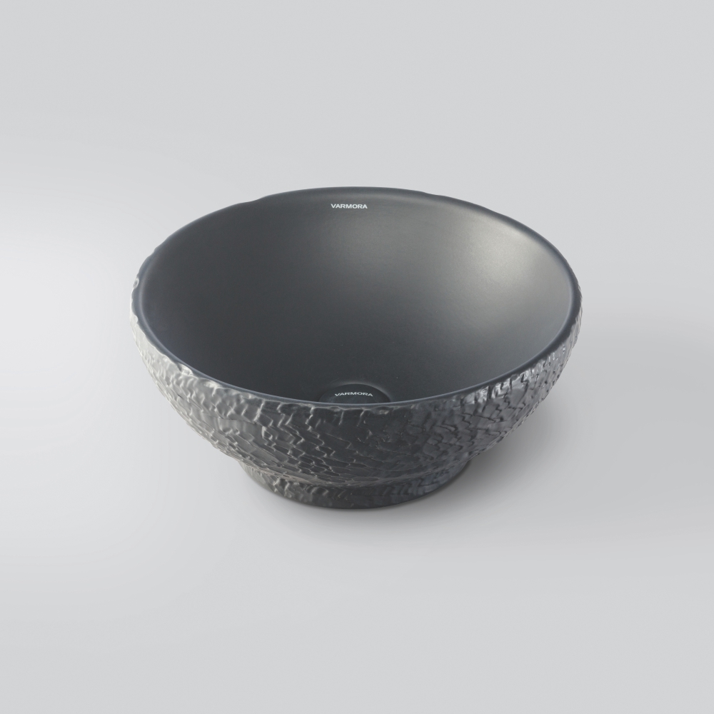 Chizzle Stone Black Table Top Washbasin