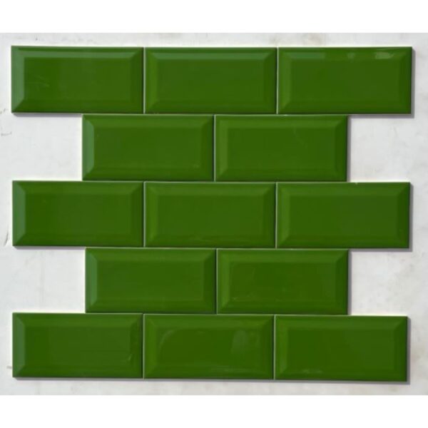 Oasis Green Bevelled Subway Tile 4 Inch * 8 Inch