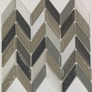 Herringbone design white grey and beige color mosaic