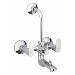 Wall mixer 3 in 1 system with provision for both hand shower & overhead shower with 115 mm long bend pipe, connecting legs & wall flange