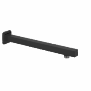 Shower Arm Square 25x25mm and 375mm long with flange - Black & Champagne Gold